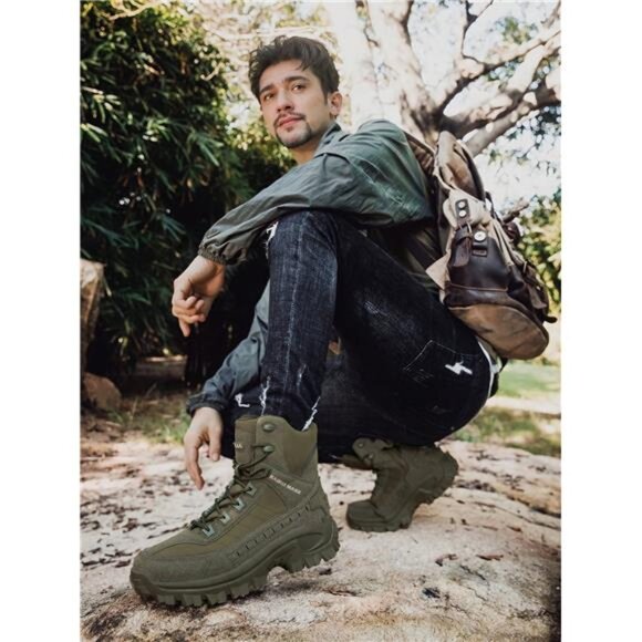 Men's Tactical Boots Military Combat Boots Hiking - Picture 11 of 11